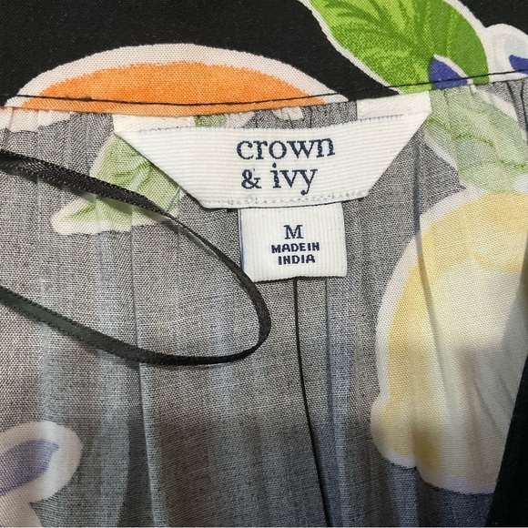 Citrus Squeeze Black Fruit Print Dress Size M NWT Belk $76 - Picture 10 of 10